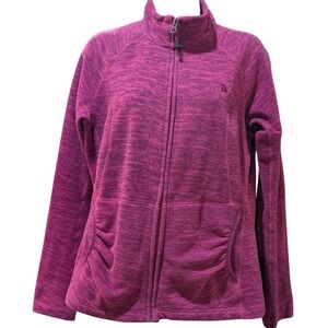 The North Face Womens Full Zip Fleece Jacket Magenta Purple Heather Medium
